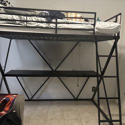 Twin loft bed with desk