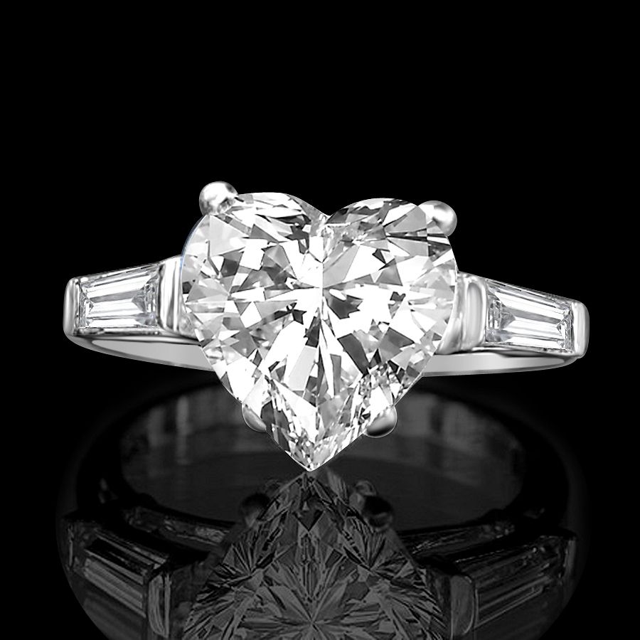 4 CT. Intensely brilliant Heart Diamond Veneer Cubic zirconia Engagement Sterling Silver Ring 635R71352
