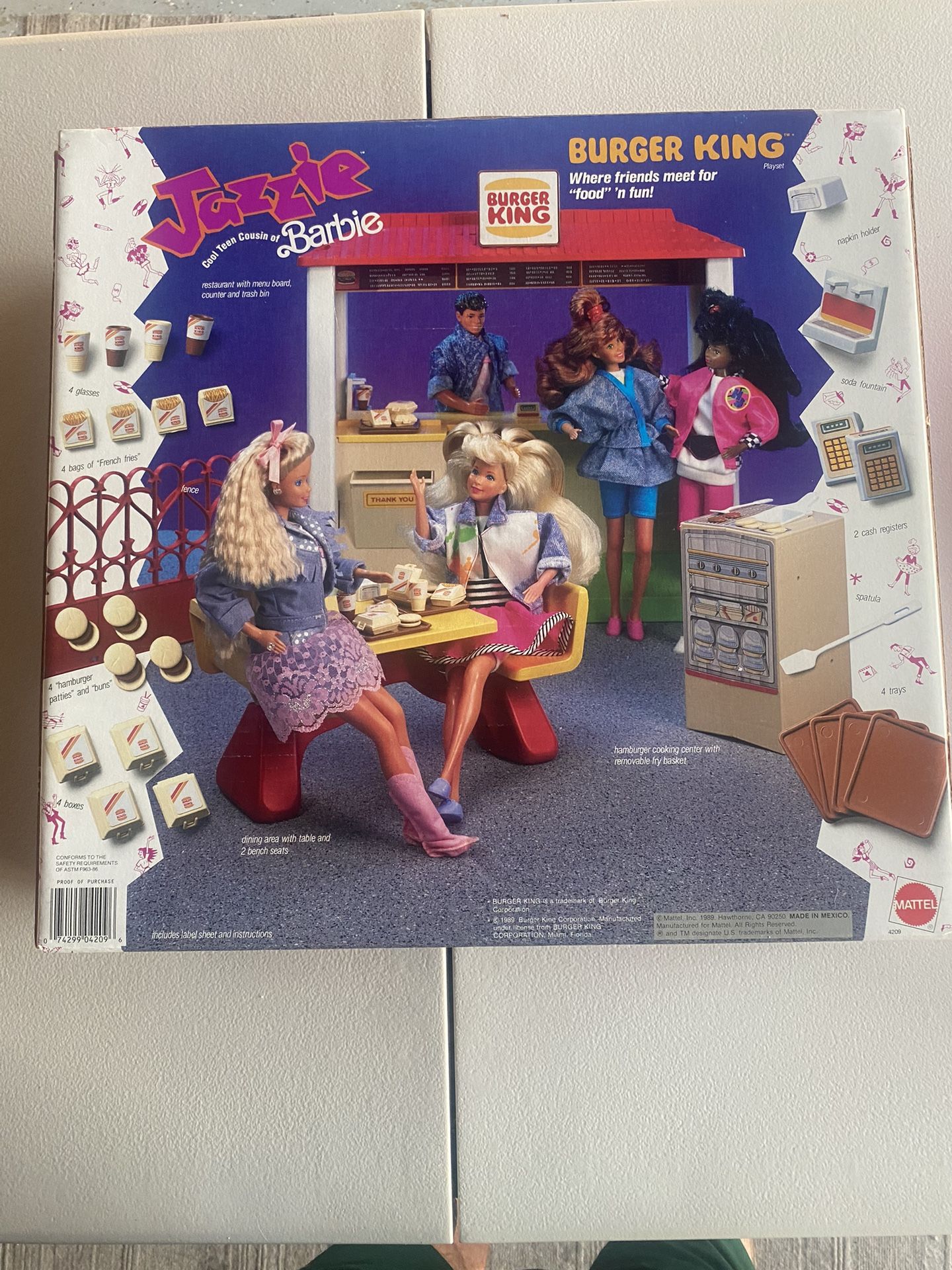 Vintage 1989 Mattel Jazzy Barbie Burger King Playset Factory