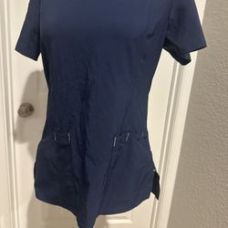 Navy Blue Active Scrub Top – XS/XCH – Multi-Pocket Utility Top