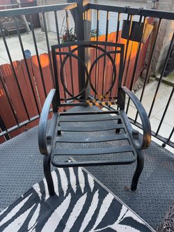 Two Metal Outdoor Patio Chairs