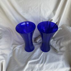 Handmade In Poland Set Of 2 Vases