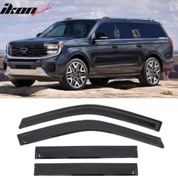 Fits 2018-2025 Ford Expedition Lincoln Navigator Window Visors Sun Deflector Tape-On