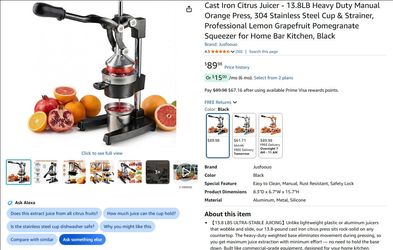 Cast Iron Citrus Juicer