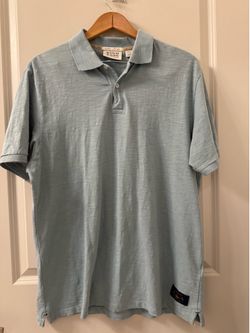 Scotch & Soda Men’s Slub Short Sleeve Bay Blue Polo Shirt Sz Large L 100% Cotton