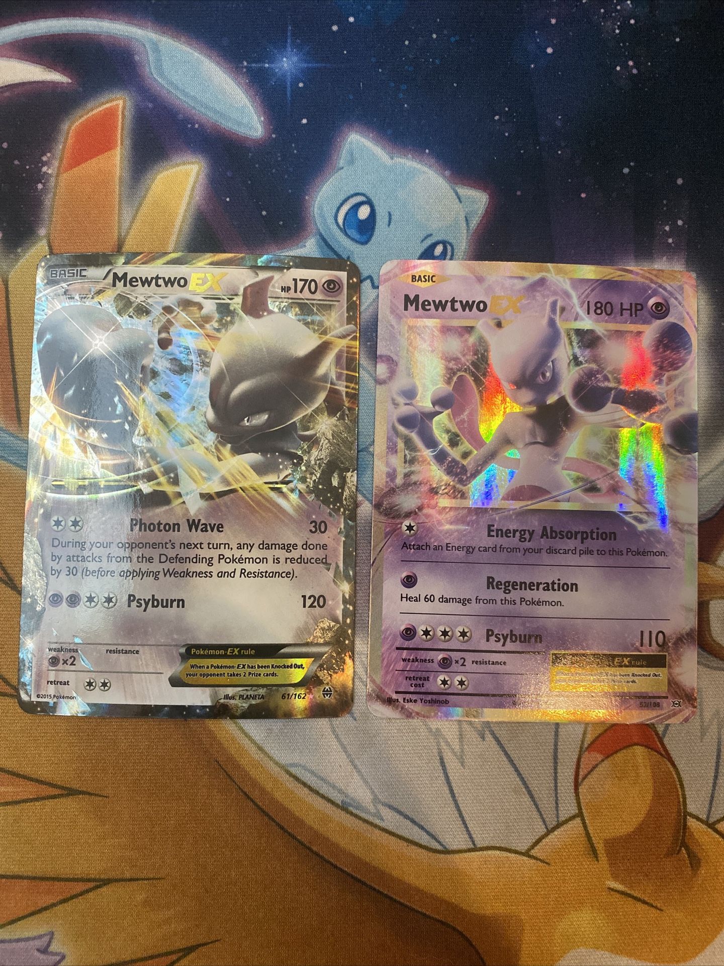 Pokemon Mewtwo EX 61/162 & Mewtwo EX 52/108 Ultra Rare Holo Lot of 2 NM/M