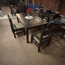 Wooden Table 4 Chairs 