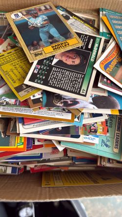 Box of classic sports cards