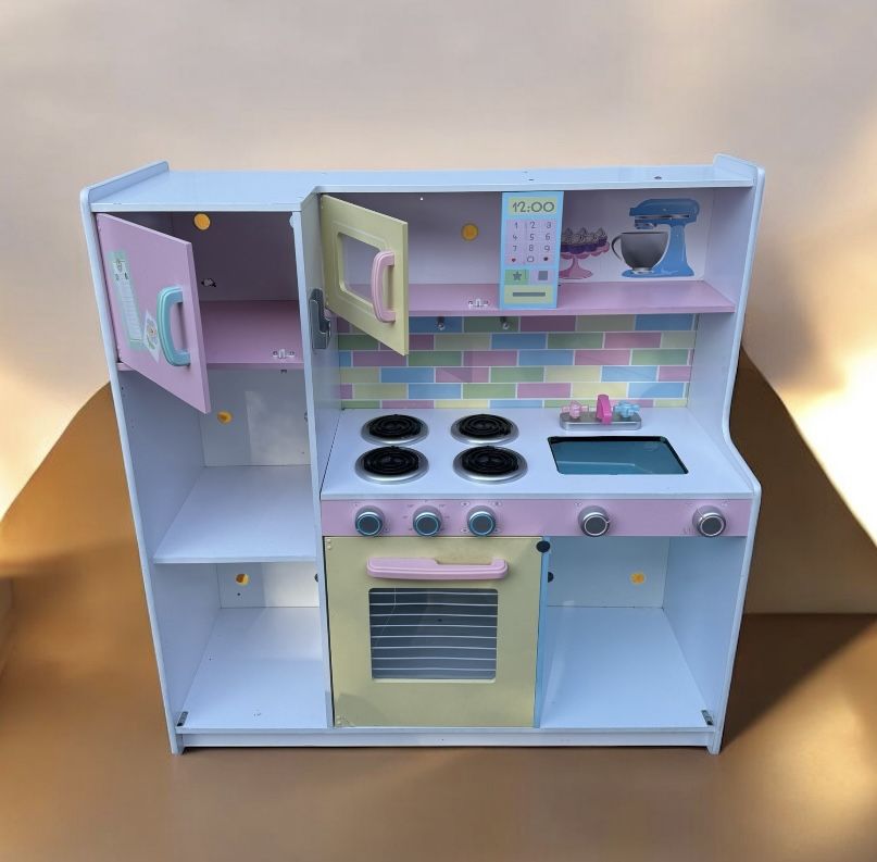 Large pastel kitchen play toy . 16deep x 43W x 48H .