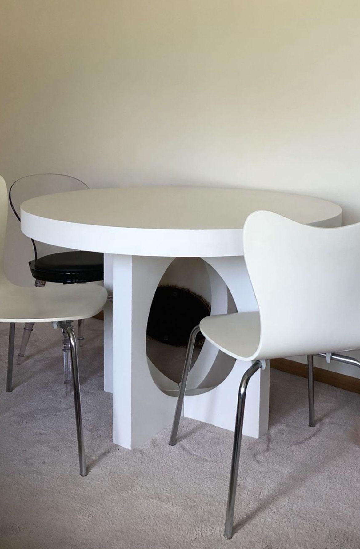 West Elm Kitchen Table White With Cut Out Legs