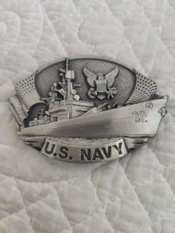 Vintage belt buckle. Made in USA. U.S. Navy