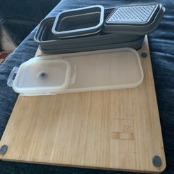 Tidy Board Bamboo Cutting Board And Accessories 
