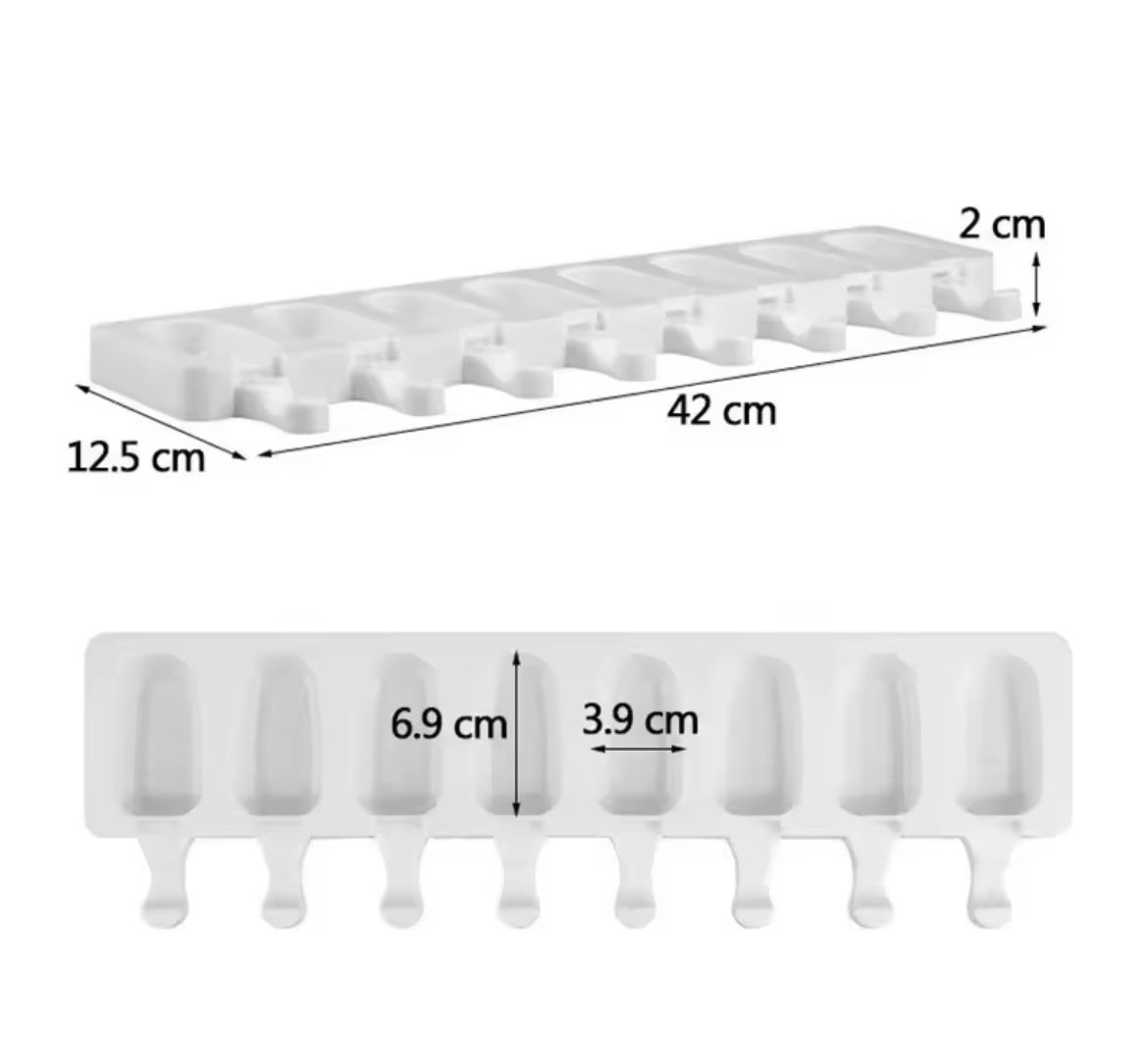 Hole Silicone Ice Cream Forms Popsicle Molds DIY Homemade Dessert Freezer Fruit Juice Ice Cube Maker Mould with Sticks