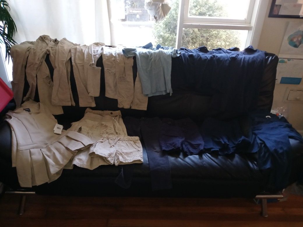 Tan And Blue School Uniform