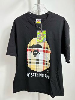 🔥 Bape Plaid Ape Head Tee – Black 🔥