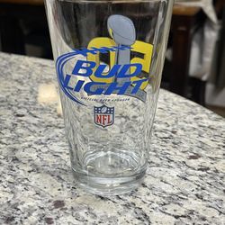 Super Bowl 50 Bud Light Pint Beer Glass, Broncos 16oz Glass, Mancave Collector