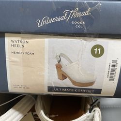 NEW Universal Thread Goods Shoes Watson Heels Off White Size 11