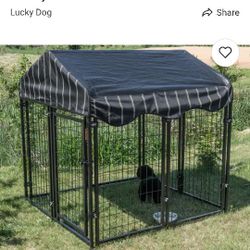 Dog Kennel W/Heavy Duty Double Layer Water Proof Shade Cover