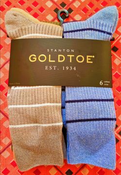 NEW Gold Toe Stanton Cotton Crew Socks 6-Pack