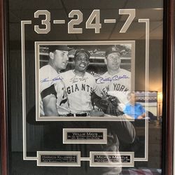 Autographed Willie Mays,Mantle,and Killebrew