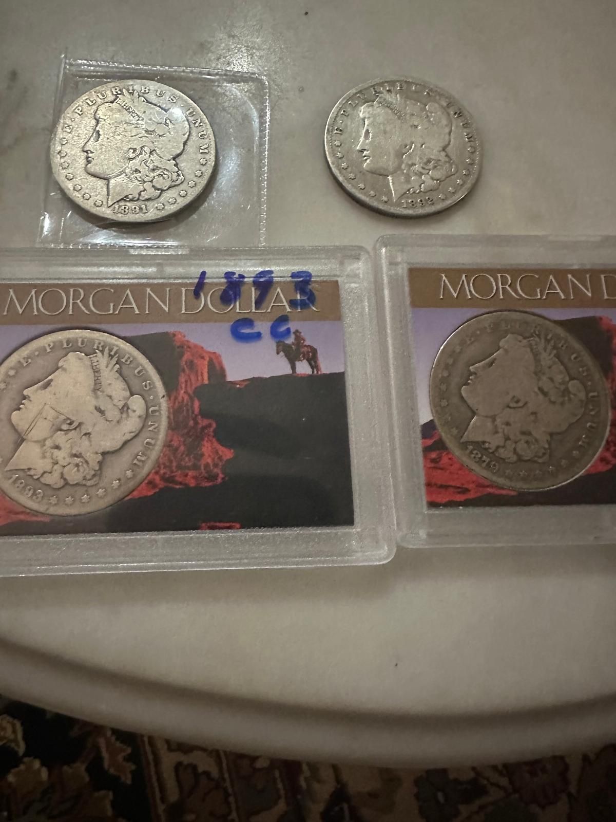 4 Silver Morgan Dollars Cc