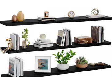 New!✨ 47.2x7.9x1.3 set of 3 black floating shelves