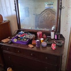 antique vanity dresser with mirror