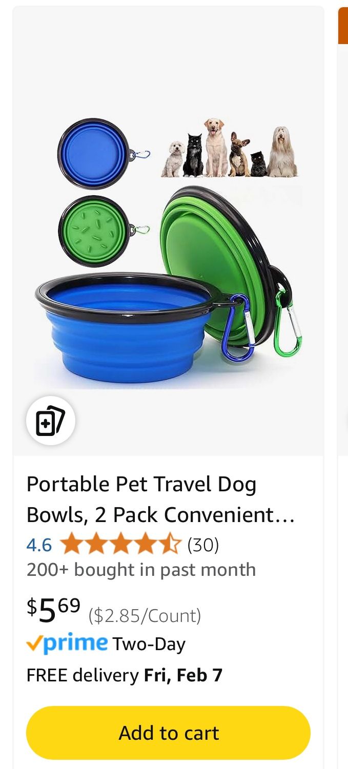 Portable Dog Bowl 2-pack