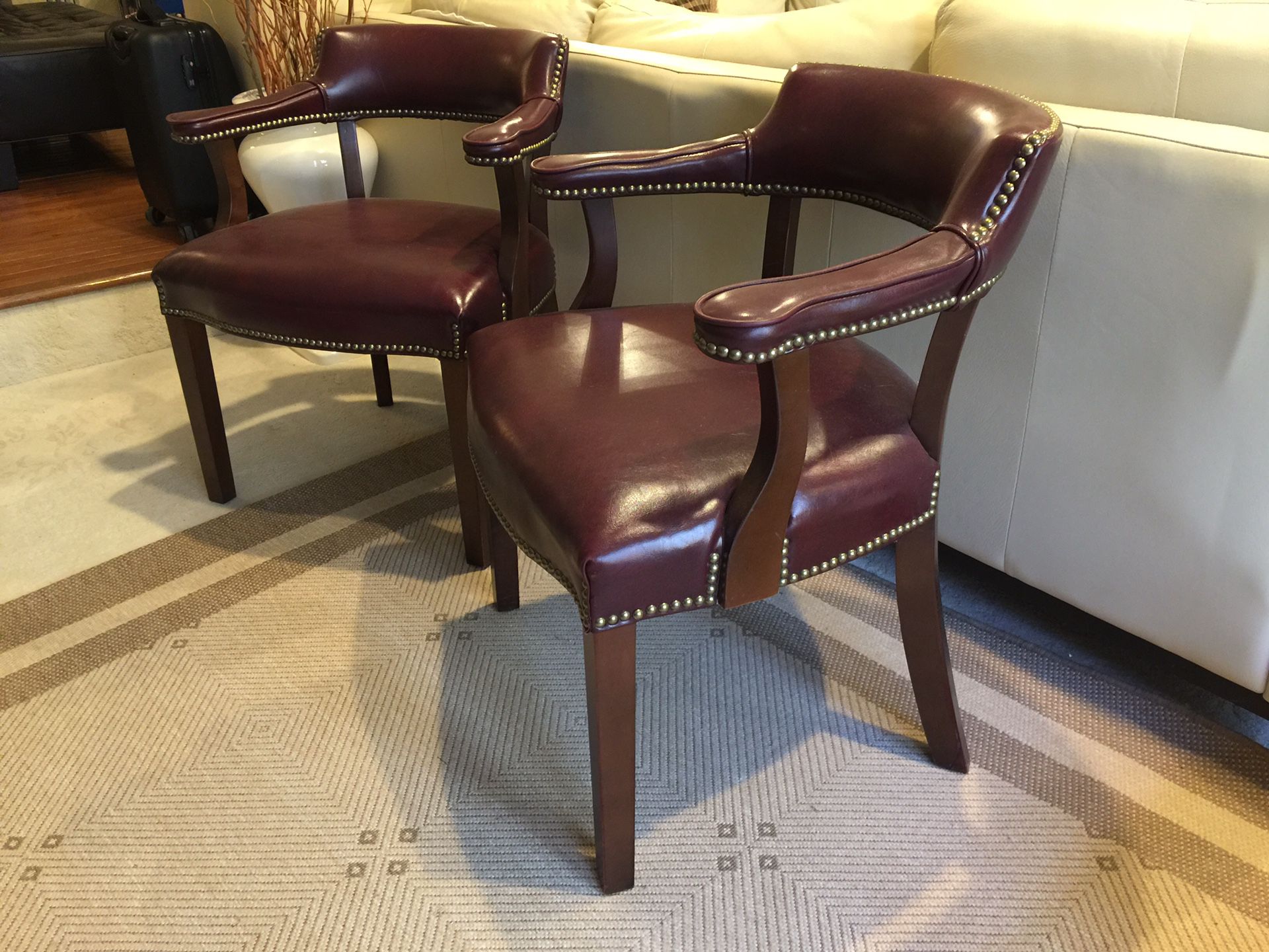 Leather Armchair Set