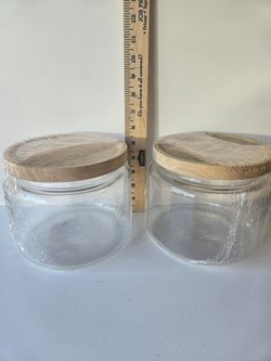 New Glass Jars with Wood Lid