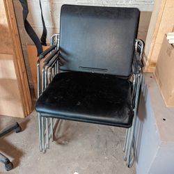 Black Cushioned Stackable Chairs - Wide