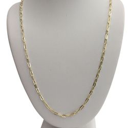 10kt Real Gold Paperclip Chain 2.3mm 18 inch 