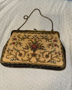 vintage floral tapestry frame purse