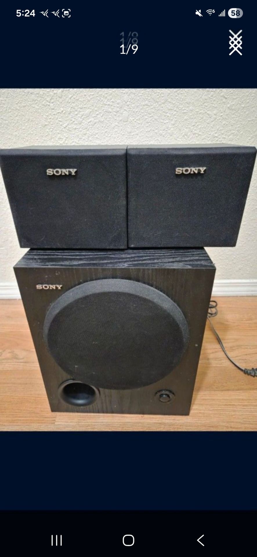 Sony SA-WM250, 100 Watt Subwoofer and Bookshelf Speakers. Works Perfectly. Must Pick Up In Horizon, Offers Accepted.