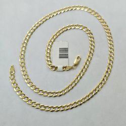 14kt Gold Curb Link Chain 22"