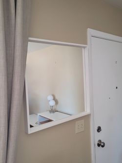 Modern Scandi Minimalist Popular Ikea Nissedal Square White Mirror