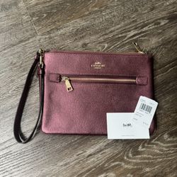 Coach Clutch - Burgundy, Brand New With Tags 