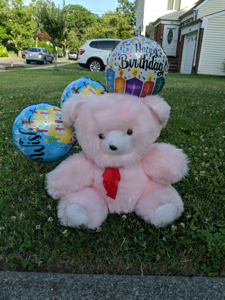 1 ft. big stuffy. Birthday Bear Comes With A Balloon 