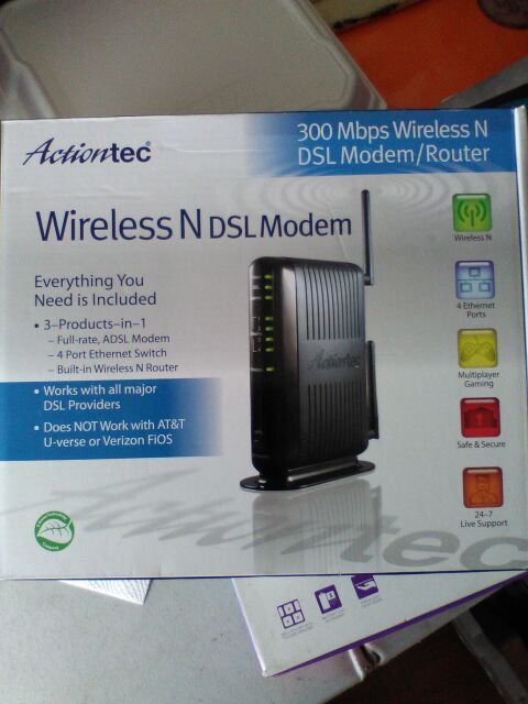 Actions wireless N DSL modem