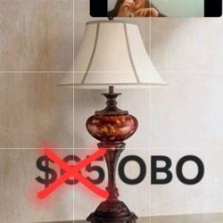 Tortoise Shell Large Glass Lamp 37 1/2" Tall