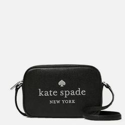 Kate Spade Glitter On Mini Camera Bag Pebbled Leather Black K4707 NWT
