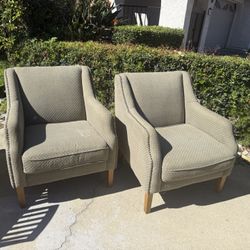 Two Green Throw Chairs