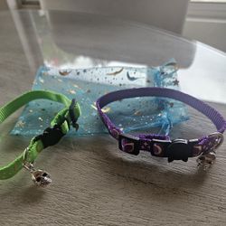 2 New Cat Collars, Halloween Theme With Skull Charms