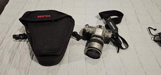 Pentax Retro Film Camera And Case