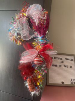 Colorful Candy Cane Wreath
