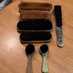 Vintage 1950's 7PC Bundle Of Horsehair Shoe Brushes