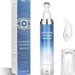 Eye Serum with 5% Caffeine & 5% Retinol – Under Eye Cream with Hyaluronic Acid, Niacinamide & Peptides for Dark Circles, Puffiness & Fine Lines – 360°