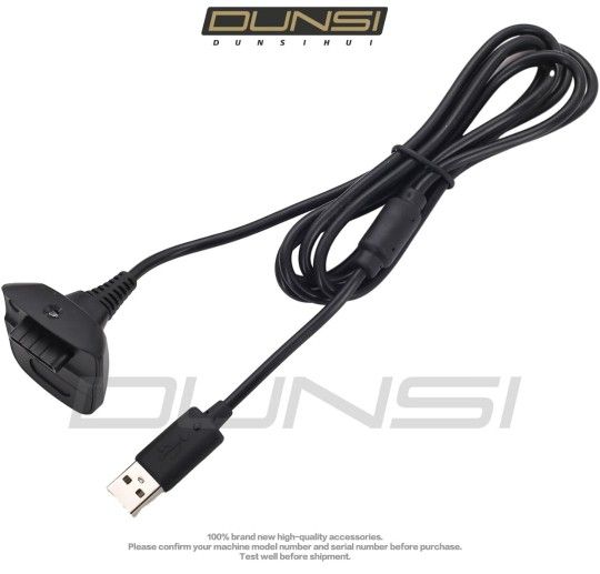 Black USB Charging Cable Wire Replacement Charger Compatible with Xbox 360 / Xbox 360 Slim Wire Less Game Controllers Charge and Play Kit