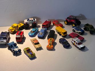 Hot Wheels & Matchbox Vehicle Lot - 22 Loose Cars, Trucks, ATVs & Monster Trucks