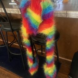 Rainbow Faux Fur Hat